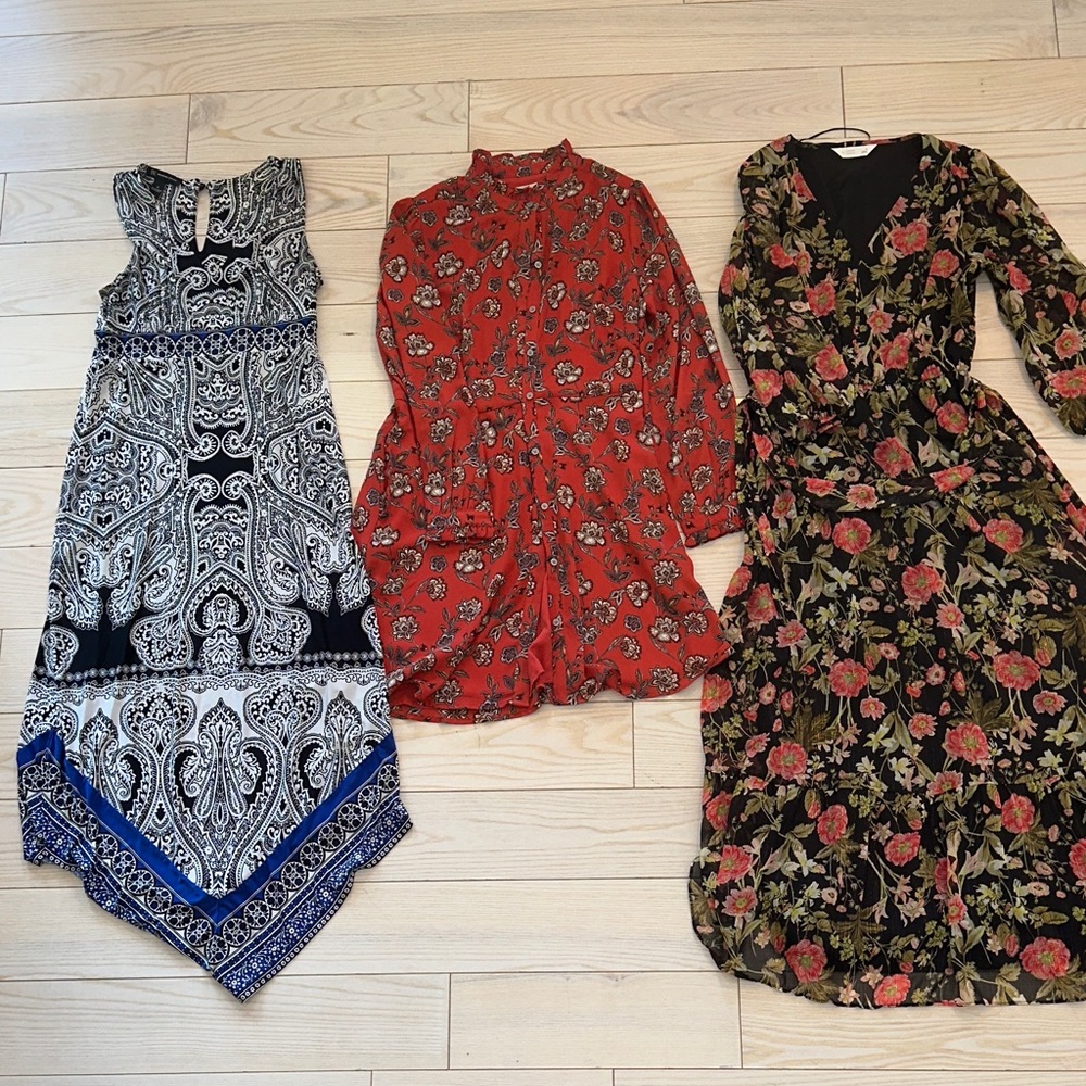 LOFT, Lauren Conrad, INC set of 3 autumn Dresses 6P / S